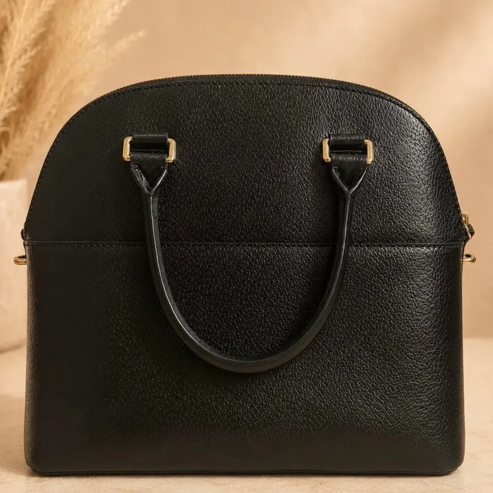 Kate Spade New York Black Pebbled Leather Dome Satchel Top Handle - Picture 2 of 6